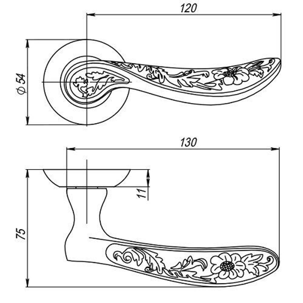 Ручка раздельная PUNTO FLOR TL CF-17 кофе /34765/