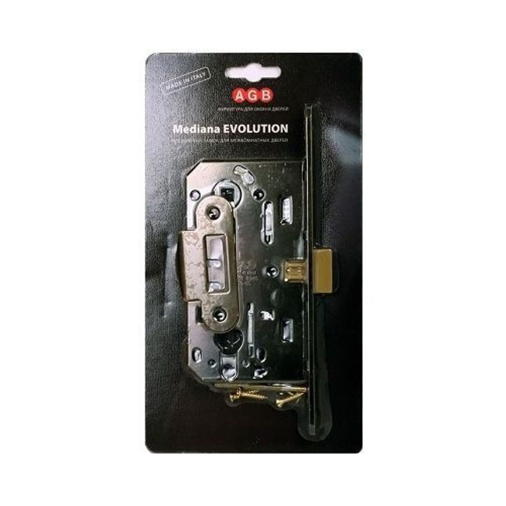 Замок межкомнатный под цилиндр AGB MEDIANA EV B01103.50.12.567 (антич.бронза) /25803/