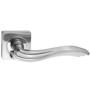 Ручка дверная RENZ 58-02 SN/NP "Джулия" (никель/никель блестящий)