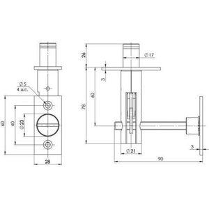 Задвижка торцевая FUARO TDB 860-24 CP хром /29311/