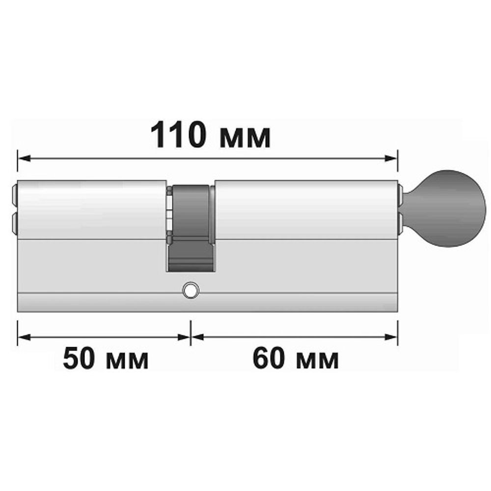 Цилиндровый механизм с вертушкой APECS Premier RT-110 (50/60C)-C NI никель