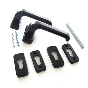 Нажимной гарнитур раздельный Elementis + 2 накладки на цилиндр черный