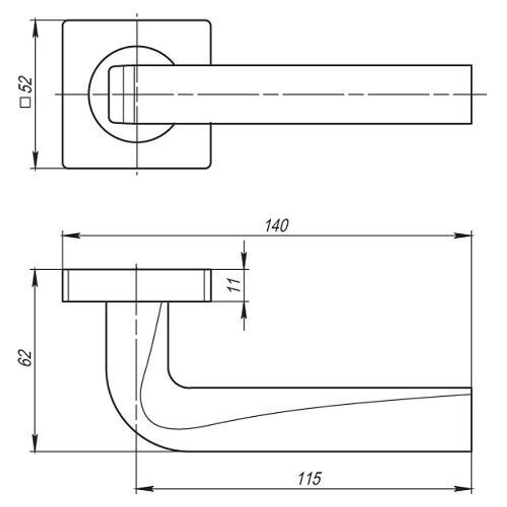 Ручка раздельная ARMADILLO KEA SQ001-21SN-3 мат.никель /20333/