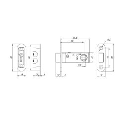 Защелка врезная магнитная PUNTO ML50-8 CP-8 хром /61131/