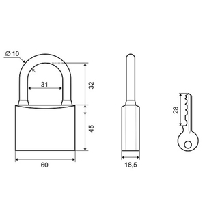 Замок навесной PALLADIUM 301B-60