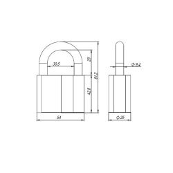 Замок навесной AJAX PD-40-60 (3 fin key) /42569/