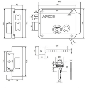 Замок электромеханический APECS ERL-2369-BLM-L