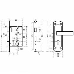 Замок врезной АЛЛЮР ЗВ4-1/55А (автомат) AB ст.бронза