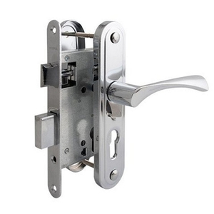 Замок врезной с ручками LEKSA 55/76 CP хром