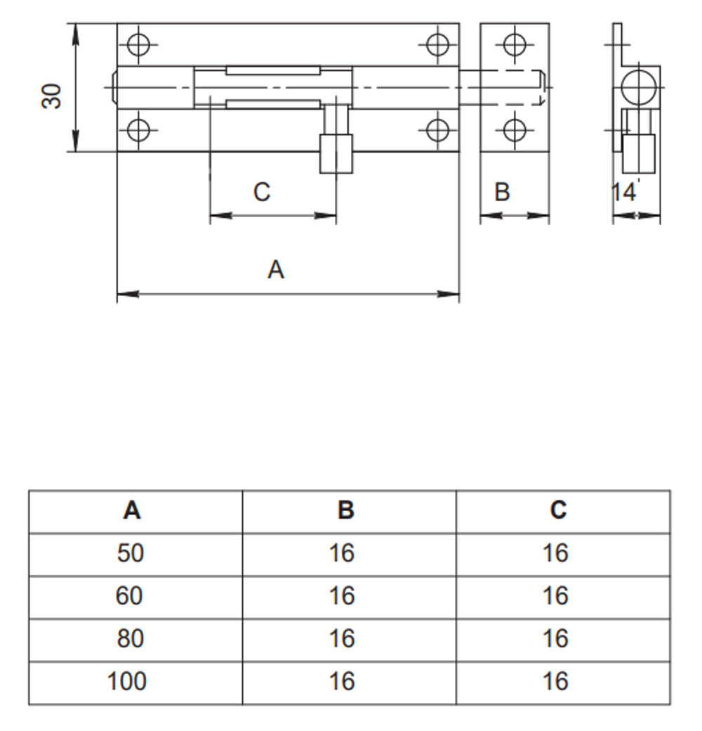 Шпингалет дверной APECS DB-05-100 W белый