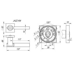 Ручка раздельная FUARO JAZZ KM SN/CP-3 мат.никель/хром /23673/