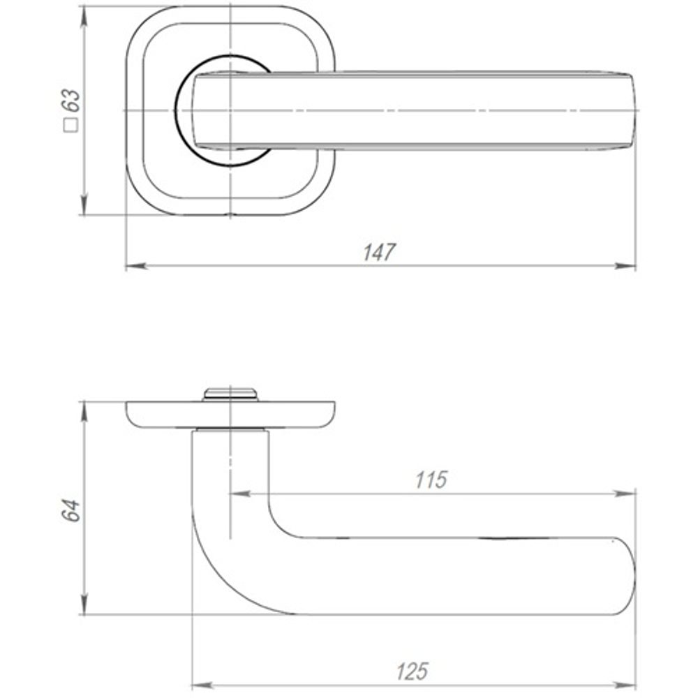 Ручка раздельная AJAX TORO JK BL-24 черный, квадрат 140мм /62351/