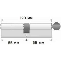 Цилиндровый механизм с вертушкой APECS SM-120 (55/65C)-C NI никель
