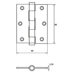 Петля дверная универсальная AVERS 60x40x1,75 AB бронза (1 шт)