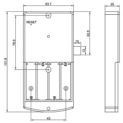 Замок мебельный электронный TAB IC-008 ключ желтый