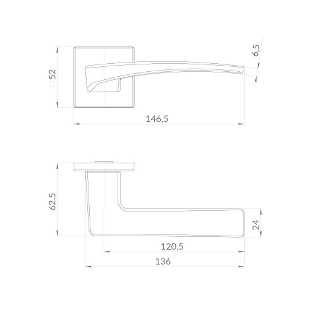 Ручка раздельная PUNTO SHARM EST.Q52 BL-24 черный /60407/