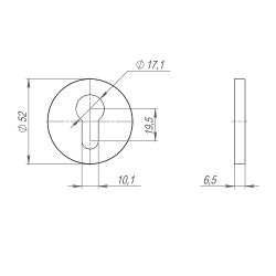 Накладка под цилиндр FUARO ET SLR GM оружейная сталь /60721/