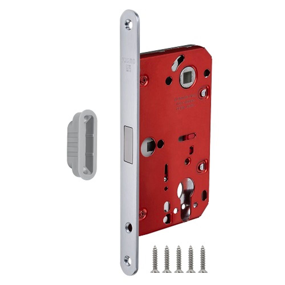 Защелка врезная магнитная под цилиндр FUARO M85C-50/BL INOX SSC сатинированный хром /60285/