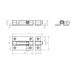 Задвижка накладная КУНГУР ЗТ5 цинк (150) (1шт)