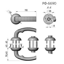 Ручка раздельная КРИТ-М РФ-6690А Хп/Хш хром автомат
