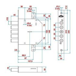 Замок врезной ЭЛЬБОР 1.06.01 Гранит /4404/