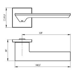 Ручка раздельная ARMADILLO MIRAGE USS BPVD-77 вороненый никель /39549/