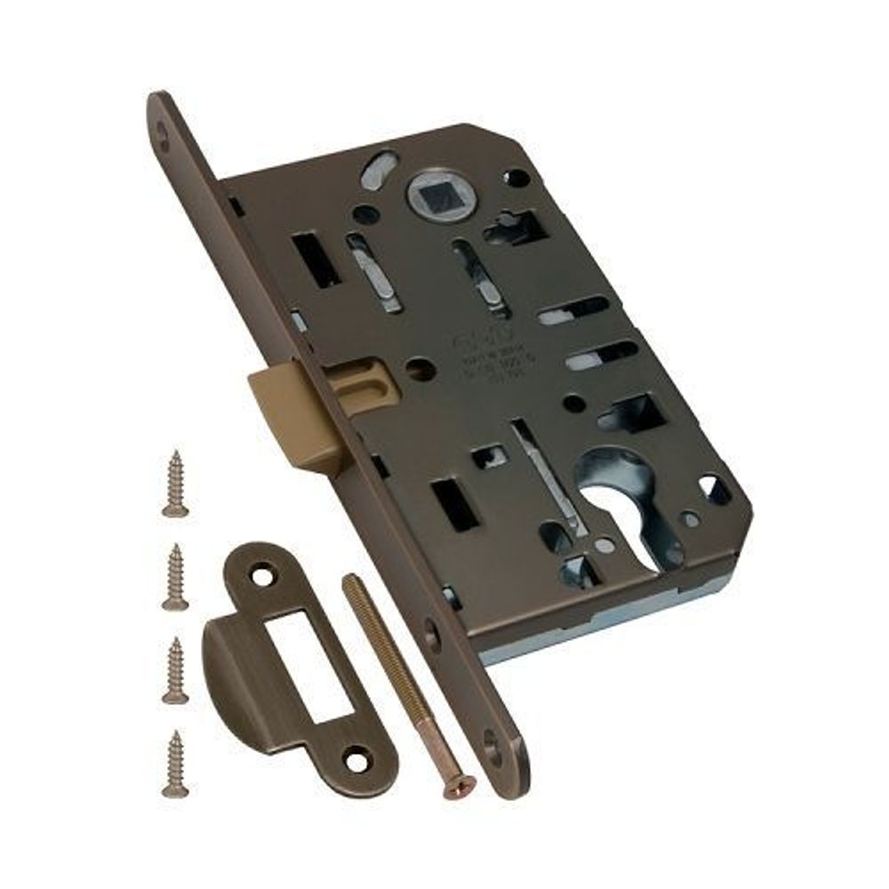 Замок межкомнатный под цилиндр AGB MEDIANA EV B01103.50.12.567 (антич.бронза) /25803/