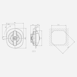 Замок мебельный ригельный тип 223 С ручка хром