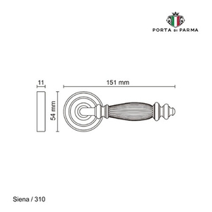 Ручка раздельная PORTA DI PARMA Siena MCF матовый кофе