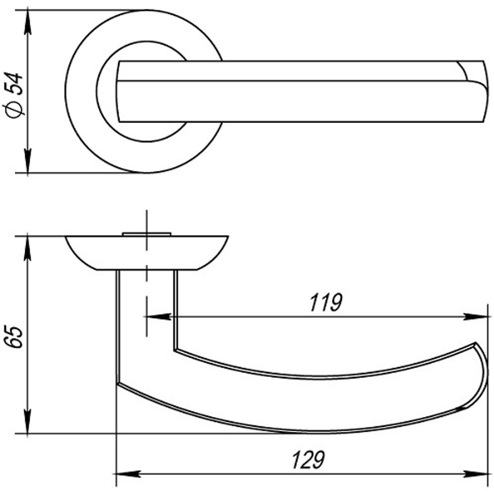 Ручка раздельная FUARO ALFA AR CP-8 хром, квадрат 8х140мм /35659/