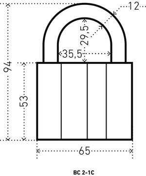 Замок навесной АЛЛЮР ВС2-1С d12мм