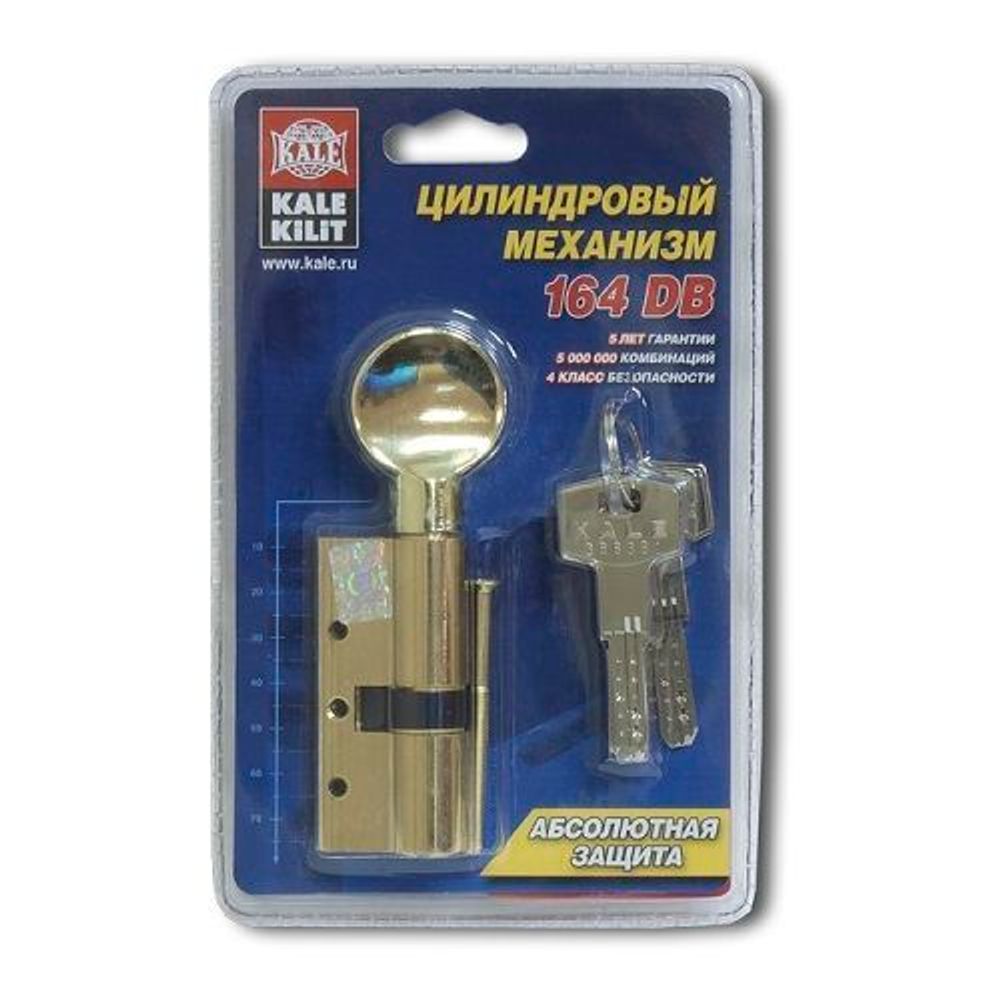Цилиндровый механизм с вертушкой KALE KILIT 164 DBM-E/80 (35+10+35) латунь 5кл. /26551/