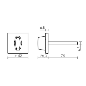 Ручка поворотная FUARO BKW8x75.K.TRG52 SSC-16 сатин хром /58437/