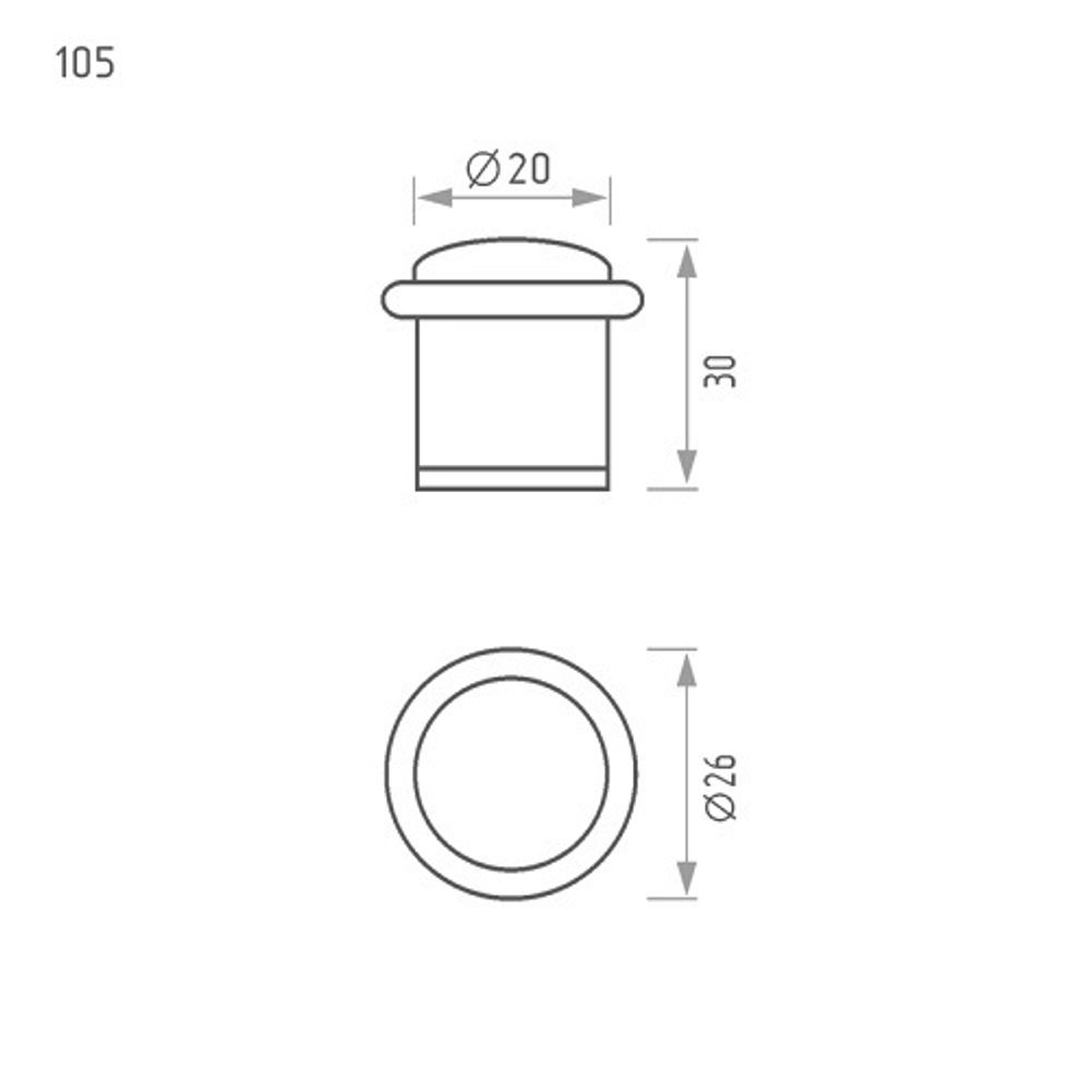 Ограничитель дверной НОРА-М 105 (черный)