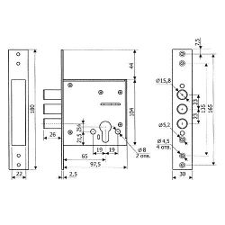 Замок врезной ГАРДИАН ЗВ 32.01 б/ц /11880/