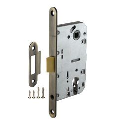 Замок межкомнатный под цилиндр FUARO PLASTIC P85C-50 AB бронза /33621/