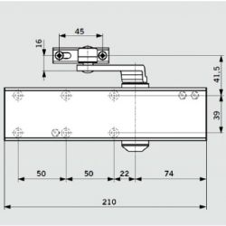 Доводчик дверной DORMA TS-Profil EN2/3/4/5 BC с рычагом, белый