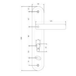 Ручка на планке LEKSA HP-823 L CP хром (для замка Т-0523-С)