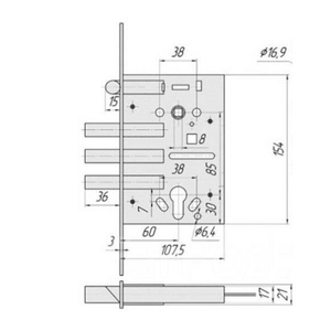 Замок врезной КРИТ-М Blockido C1 004 БН (Торекс)