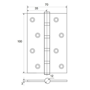Петля дверная APECS 100x70-B4 Steel CR хром (1 шт)