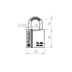 Замок навесной FUARO PL-3025 2кл. /26287/