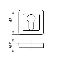 Накладка под цилиндр PUNTO ET QR GR/CP-23 графит/хром /34761/