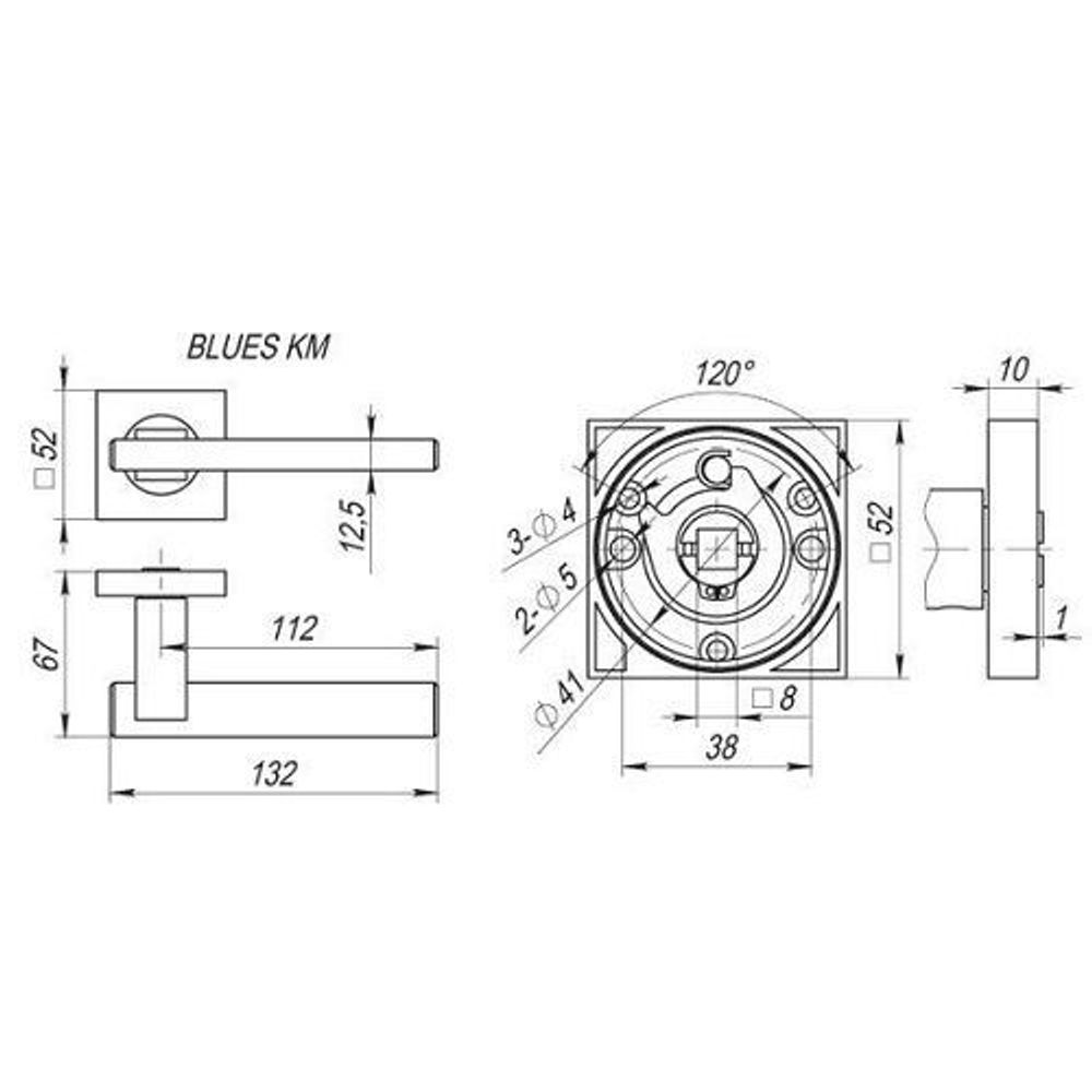 Ручка раздельная FUARO BLUES KM SN/CP-3 мат.никель/хром /23679/