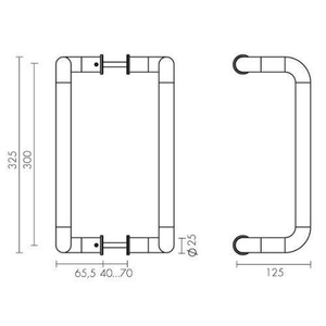 Ручки-скобы APECS HC-905-25/300-INOX