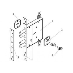 Замок врезной МЕТТЭМ ЗВ8 141.1.0/(ЗВСП-2Т-1) L-16 /7829/
