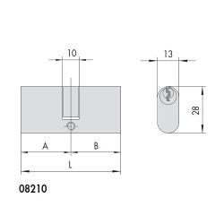 Цилиндр овальный CISA 08210.13.0 (35/35) 70мм