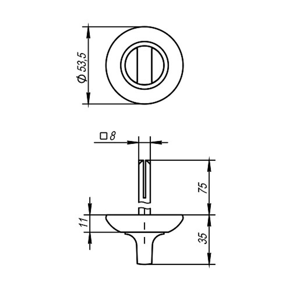 Ручка поворотная AJAX BKW8/75-0803 CP-8 хром /61077/