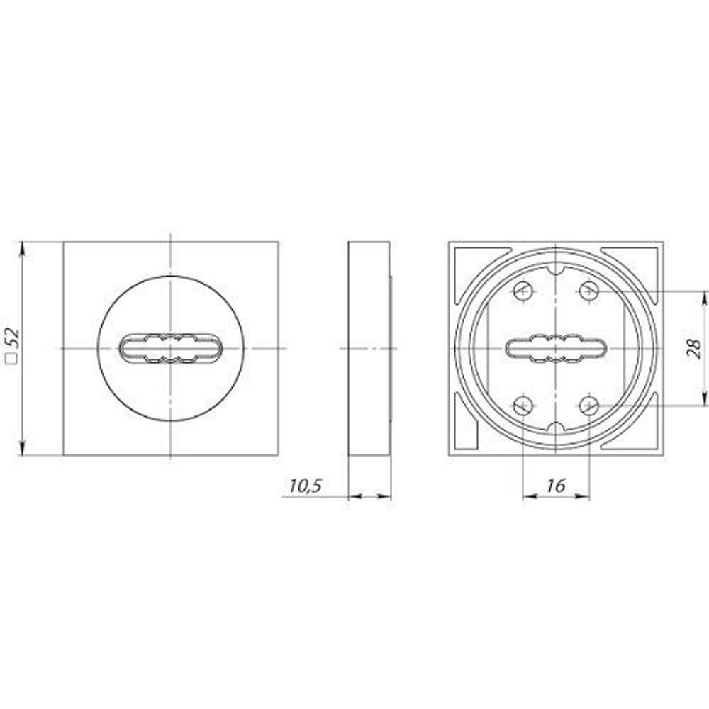 Накладка под сувальдный ключ FUARO SC KM SN/CP-3 мат.никель/хром /34357/ (1 шт)
