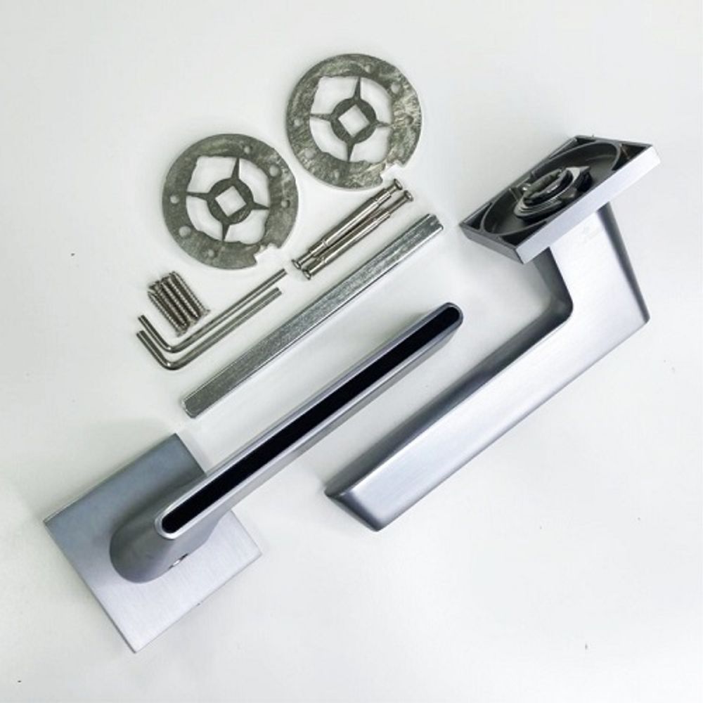 Ручка раздельная ABRISS R21.190 MCP/BL матовый хром/черный