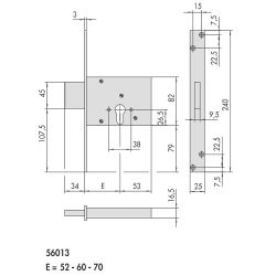 Корпус врезного замка CISA 56.013.70